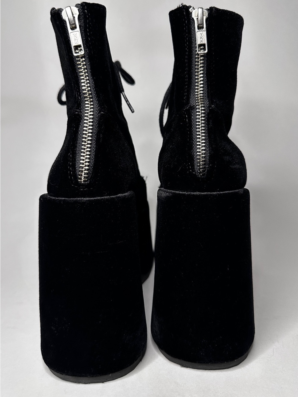 Demonia Camel-203 Black Velvet Platform Ankle Boots Goth Women’s Size 6 - Picture 6 of 7